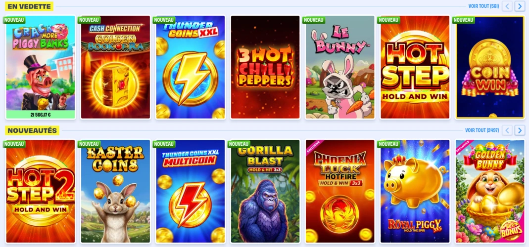 Sélection de machines à sous et jeux Onlyspins